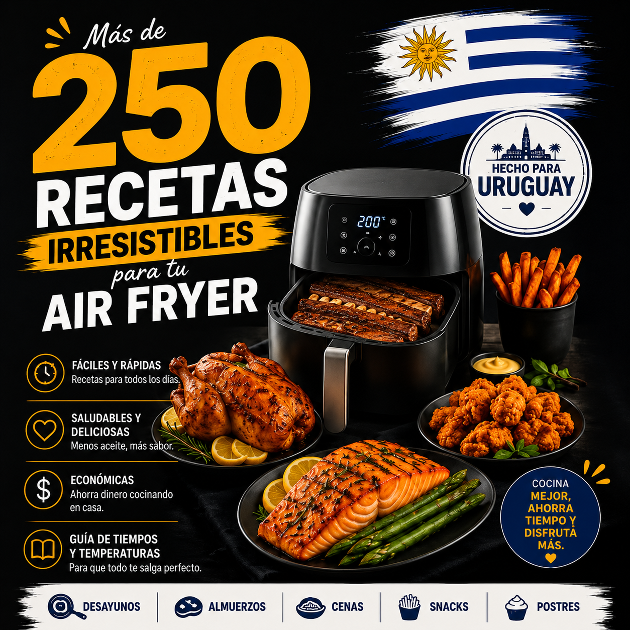 Libro Digital +250 Recetas Freidora Aire